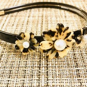 Headband Tortoise Flowers & Pearls